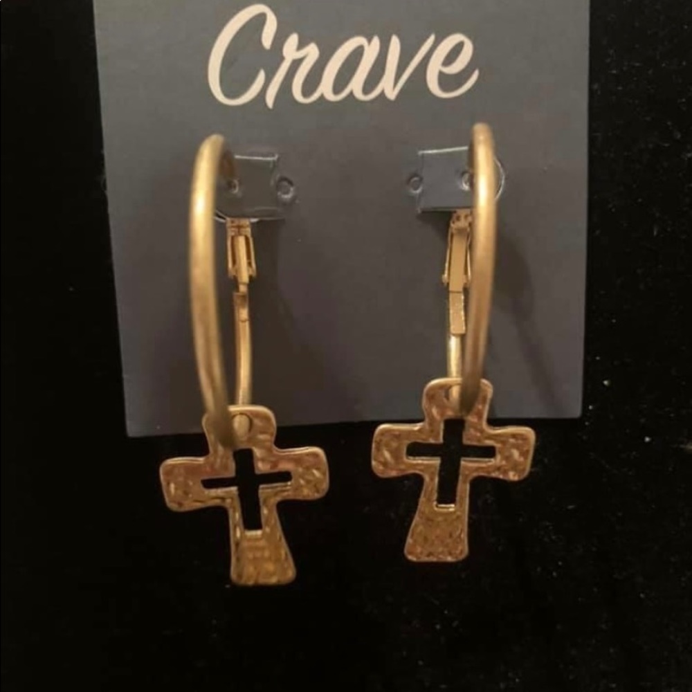 Fashion jewelry gold hoops with dangle dross earrings